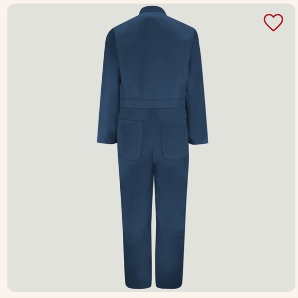 Red Cap Twill Action Back Coverall with Chest Pockets - Picture 3 of 6